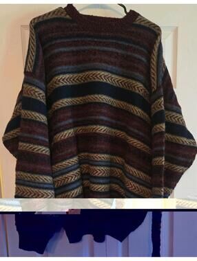 Vtg John Henry Grandpa Core Crewneck Sweater Wool Blend Pullover Mens Xl
